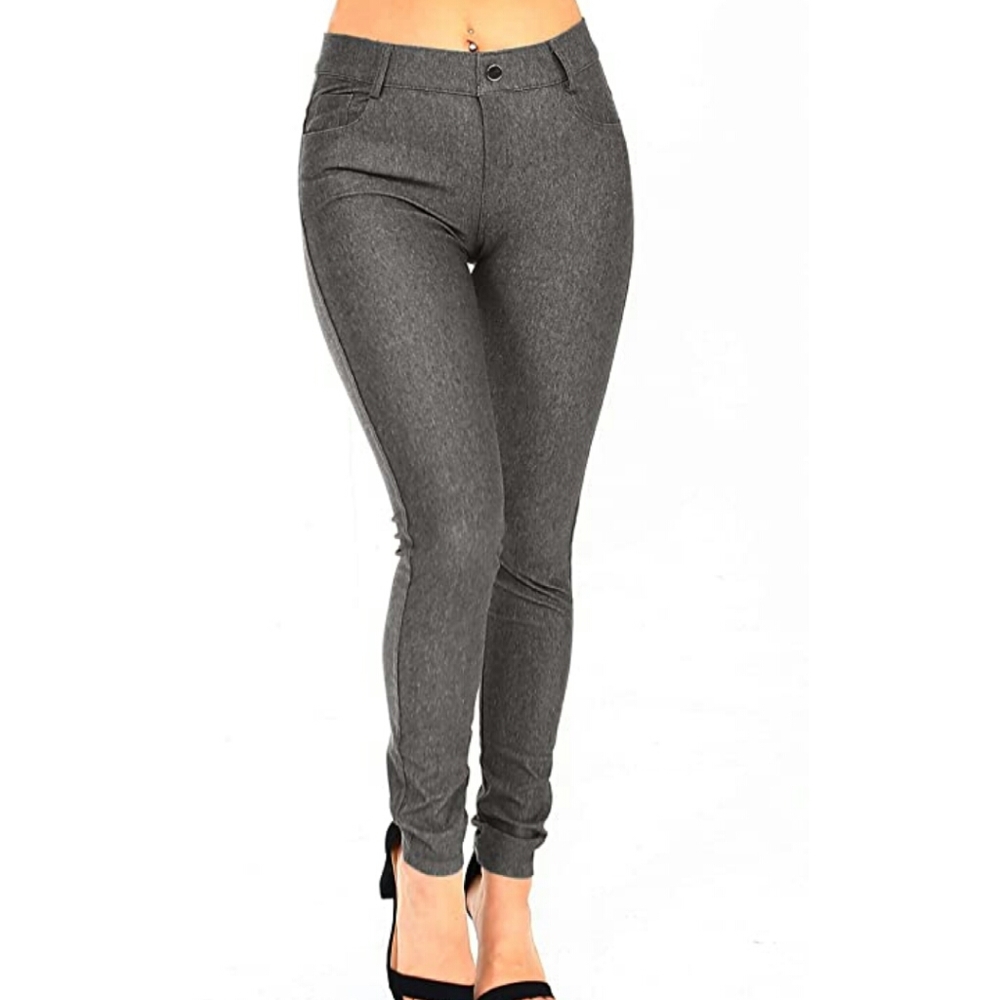 NWOT yelete S/M grey Jean look leggings
